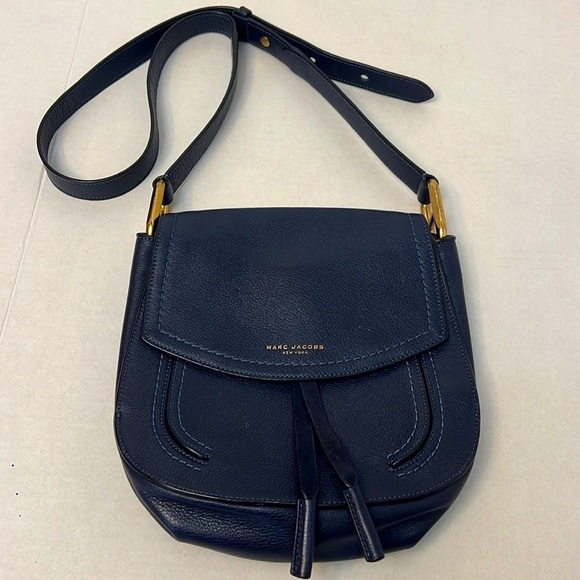 Marc Jacobs Handbags - MARC JACOBS BLUE LEATHER CROSSBODY SADDLE BAG